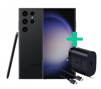 Combo Samsung S23 Ultra 5G 512GB 12GB + Cargador Generico Cargador 25W carga super rapida-Tipo C  Cubo + Cable